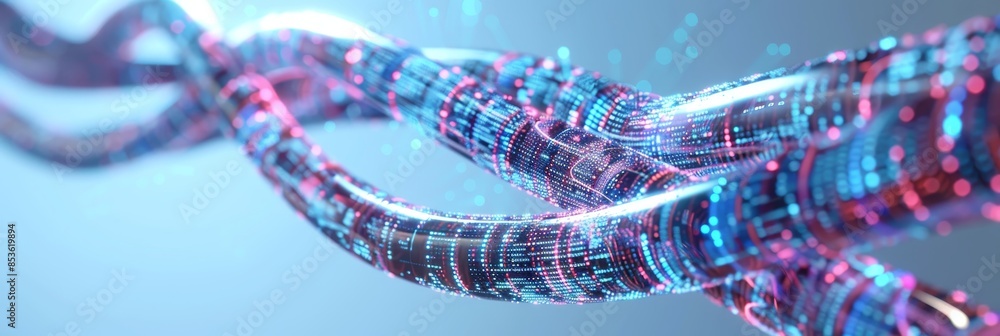 Poster glowing data cables transferring info with advanced tech connectivity in background