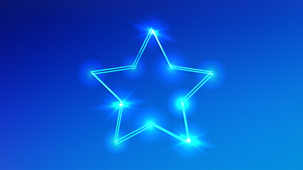 Neon double frame with shining effects