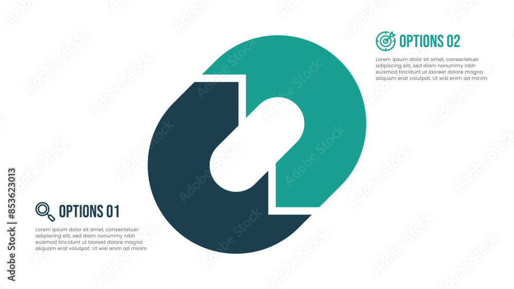 Canvas Prints business infographic template featuring a process chart with 2 options and steps. vector illustratio