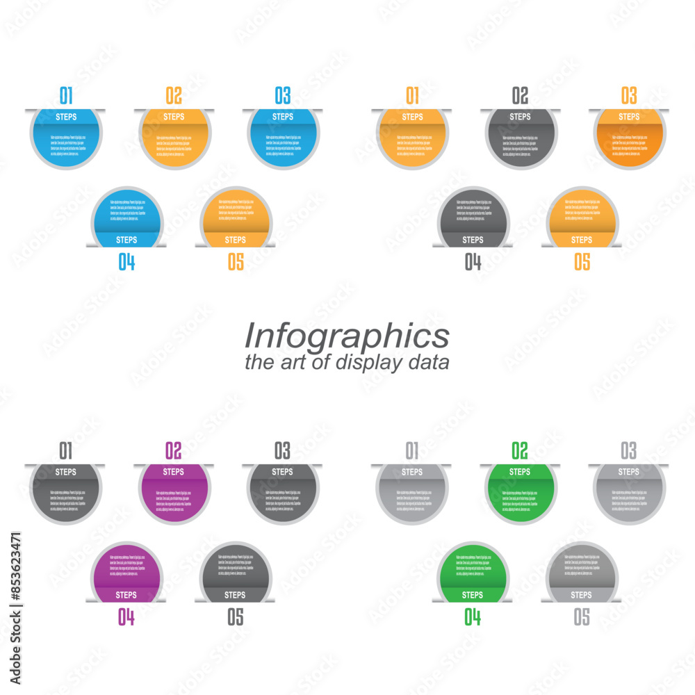 Poster collection infographic template for modern data visualization and ranking and statistics.