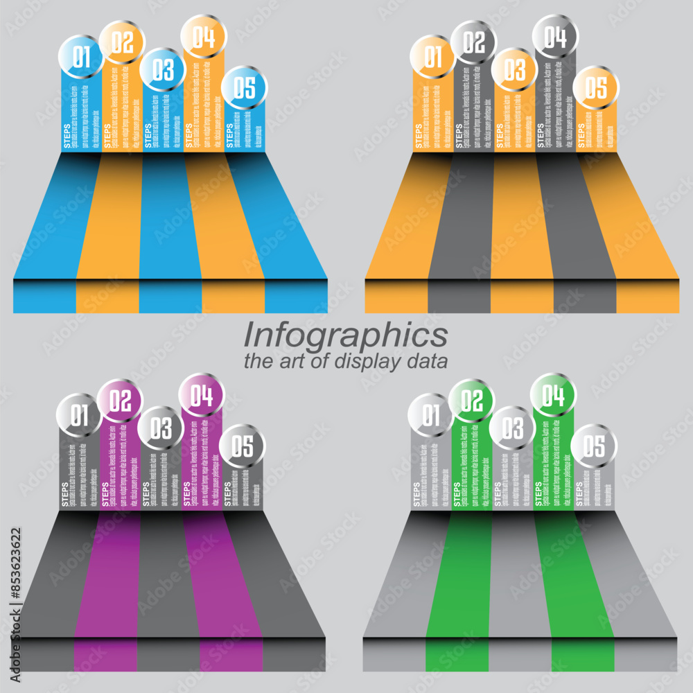 Poster collection infographic template for modern data visualization and ranking and statistics.
