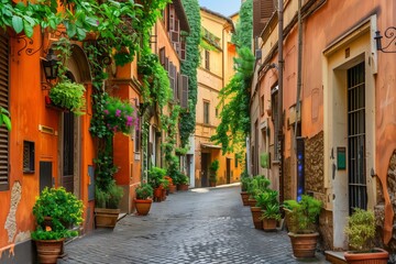 Fototapeta premium Romantic Trastevere Street: Rome, Europe
