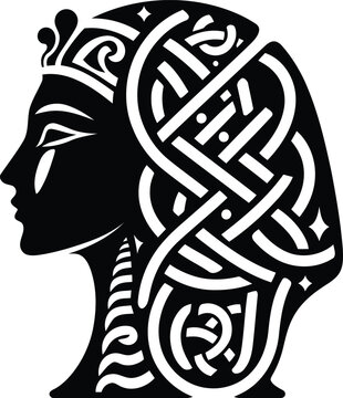 recommend clip art: sphinx in silhouete with celtic knot pattern illustration