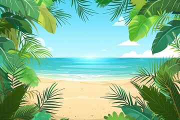 Summer Background illustration created with Generative AI