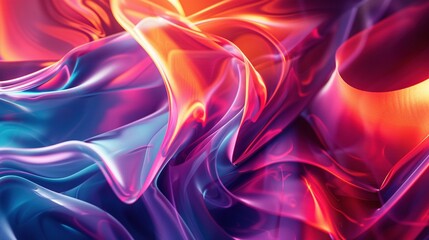 Obraz premium A colorful abstract painting of a flowing piece of fabric