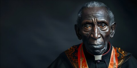 Portrait of the Black Pope Symbol of Religious Authority in the Vatican's Austere Setting. Concept Religious Symbolism, Vatican, Authority, Portrait Photography, Monochrome Aesthetic