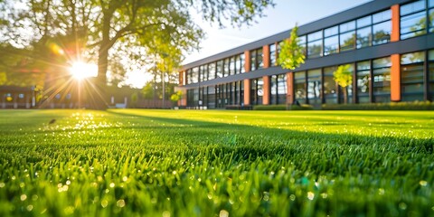 A Vibrant Public Building with Green Space A School or Museum. Concept Architecture, Green Space, Public Building, School, Museum