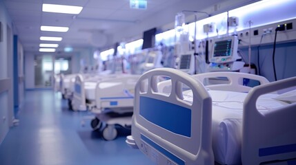 Obraz premium A Hospital Room Equipped With Comfortable Beds And Essential Medical Amenities, Ensuring Patient Care, High Quality, HD