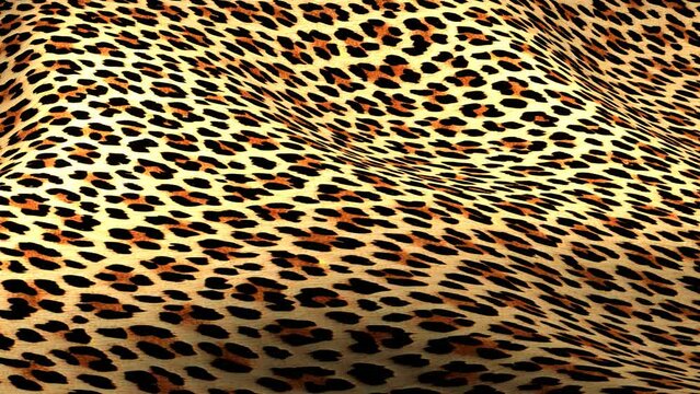 Leopard Print Fabric Wave Animation Background