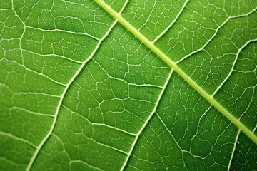 Obraz premium Green Elegance: Up-Close with a Leaf's Delicate Patterns