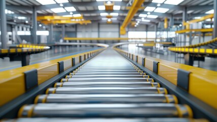 Obraz premium Modern Conveyor System in Industrial Facility 