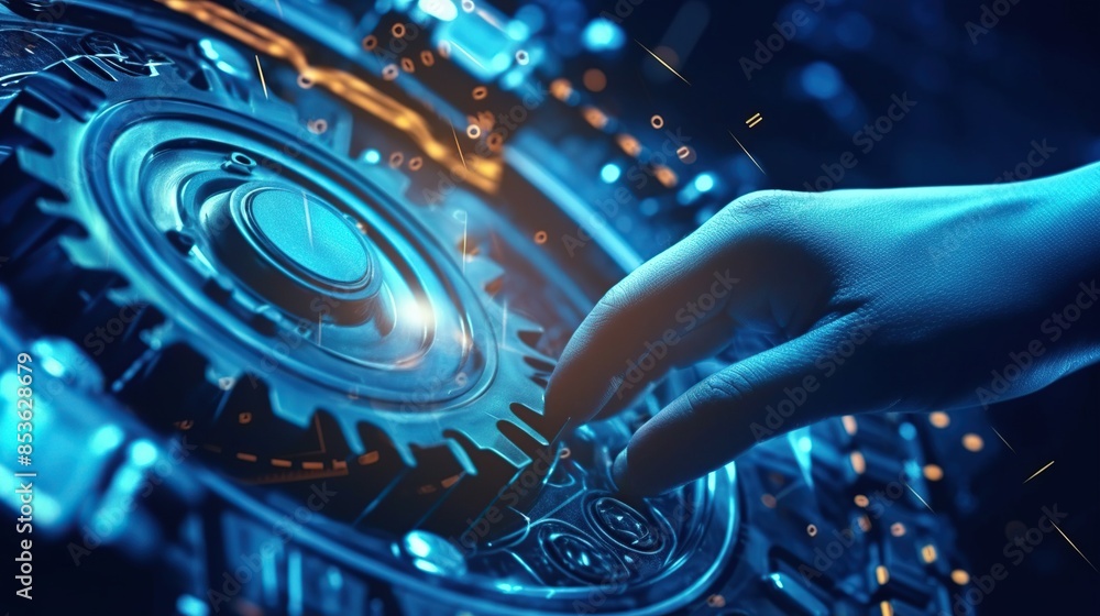 Aufkleber increasing automation level. rpa robotic process automation innovation technology concept.