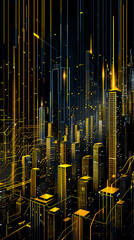 Obraz premium Abstract golden technology background