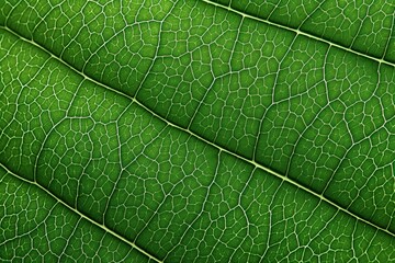 Obraz premium Green Elegance: Up-Close with a Leaf's Delicate Patterns
