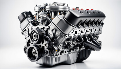 v8 engine, isolated white background.