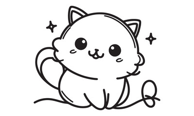 Cute Cate Line Art Artwork