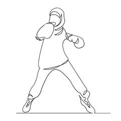Muslim girl boxing