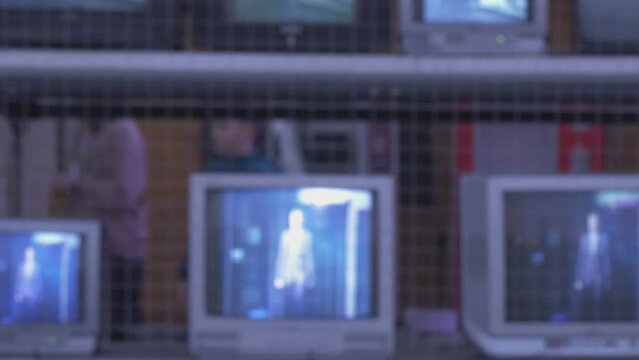 Technological background from outdated TV models of the last century.