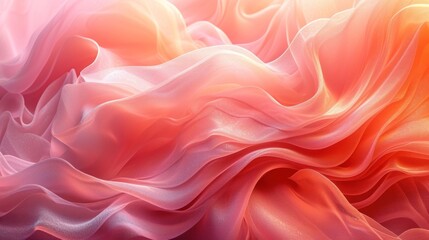 Obraz premium Abstract Wavy Texture in Shades of Pink and Red Resembling Soft Fabric