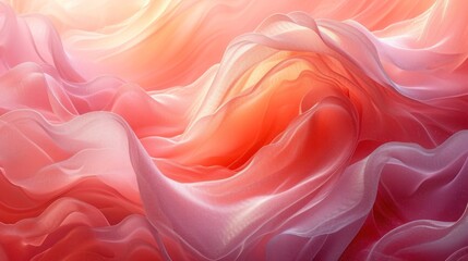 Fototapeta premium Abstract Wavy Texture in Shades of Pink and Red Resembling Soft Fabric