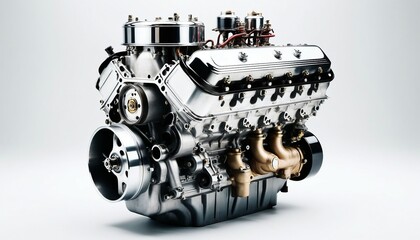 Fototapeta premium v8 engine, isolated white background.