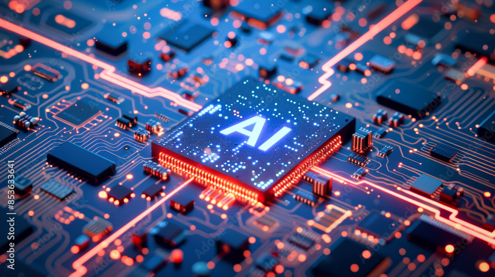 Poster generic computer motherboard driven by an artificial intelligence processor