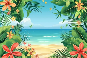 Summer Background illustration created with Generative AI