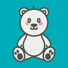 Teddy bear cartoon silhoutee vector