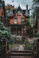 A charming historic house nestled in a cozy old town, exuding warmth and nostalgia with its classic architecture and quaint surroundings