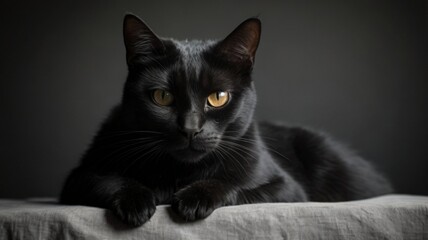 black cat portrait 