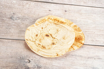Traditional eastern round pita bread