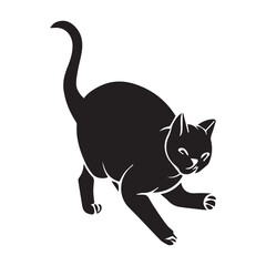 Black cat vector art silhoutee illustration