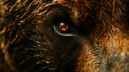 closeup eyes of bear