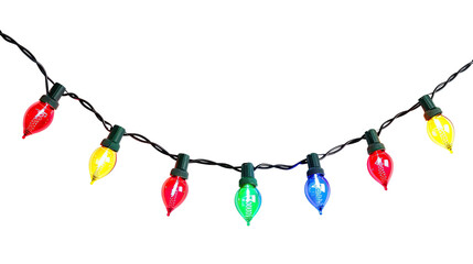 Christmas lights on a transparent background