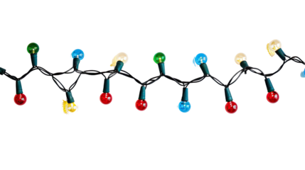 Christmas lights on a transparent background