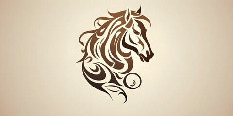 Equestrian-themed Tribal Tattoo or Racing Mascot Design for Sports Enthusiasts. Concept Tribal Tattoo Design, Equestrian Theme, Racing Mascot, Sports Enthusiasts, Graphic Art