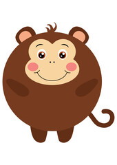 Cute monkey with round body