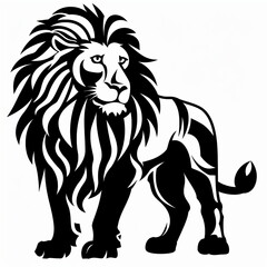 Obraz premium lion line art on white background