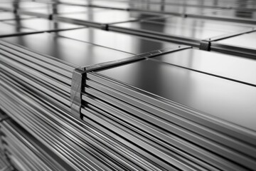 Obraz premium Steel Sheets. Industrial Drawing of Aluminium and Steel Metallic Background