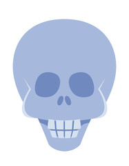 Smiling skull in flat style. Halloween design element.