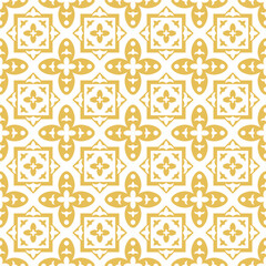 Arabic geometric mosaic printable seamless pattern with abstract Moroccan print in blue and orange colors. Ramadan Kareem Traditional Islamic art Illustration background