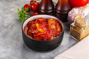 Hungarian lecho with bell pepper