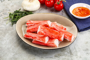 Tasty Crab stics surimi heap