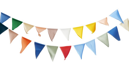 Obraz premium Celebration pennant chain on white background