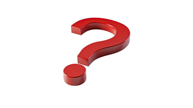 Question mark on a transparent background