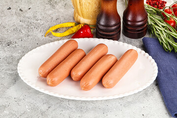 Boiled sausages for breakfast