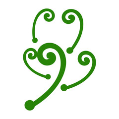 Nature Element medium going to up blowing wind icon with green color for symbol or emblem Guild on game