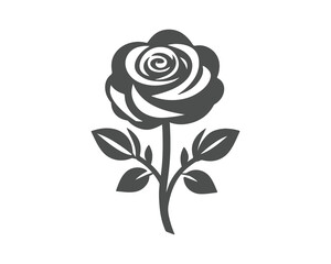 rose flower  flat silhouette vector illustrations  design