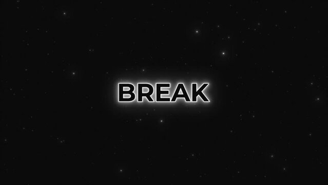 Be Right Back - Animated Neon Background with Dark, Black and White Starry Night Sky | Perfect for Seamless Livestream Intermission on YouTube, Twitch, and Kick | Loop for Online Breaks