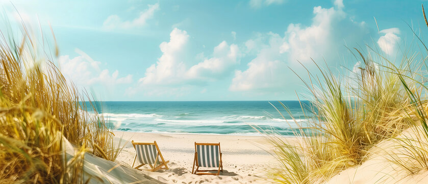 Relaxing at the beach with copy space